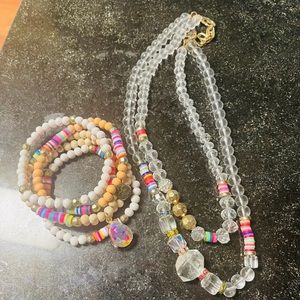 Pink Panache necklace and bracelets